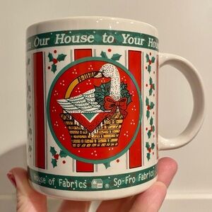 Vintage House of Fabrics holiday mug